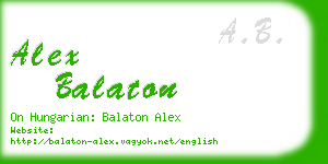 alex balaton business card